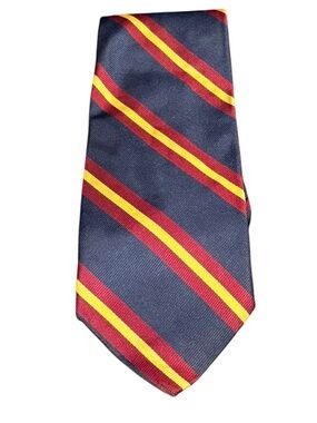 Brooks Brothers 346 Vintage Silk Repp Stripe Tie Navy Burgundy Gold Italy